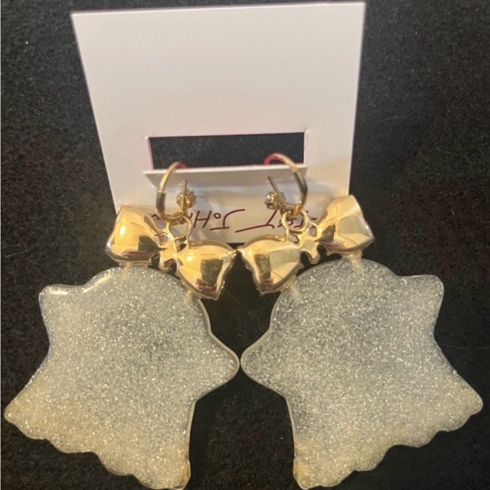 Betsey Johnson Halloween Ghost Girl Creep It Real Drop Earrings Bling - EUC - Picture 5 of 6